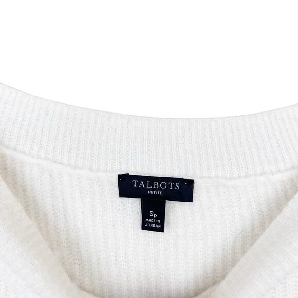 Talbots Gray Purple White Color Block Sweater Sz SP - Picture 2 of 5